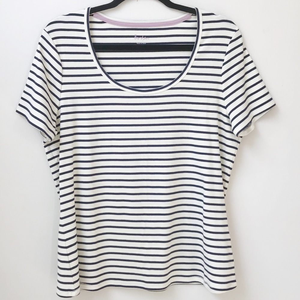 SALE! Boden Scooped Neck Short Sleeve Breton